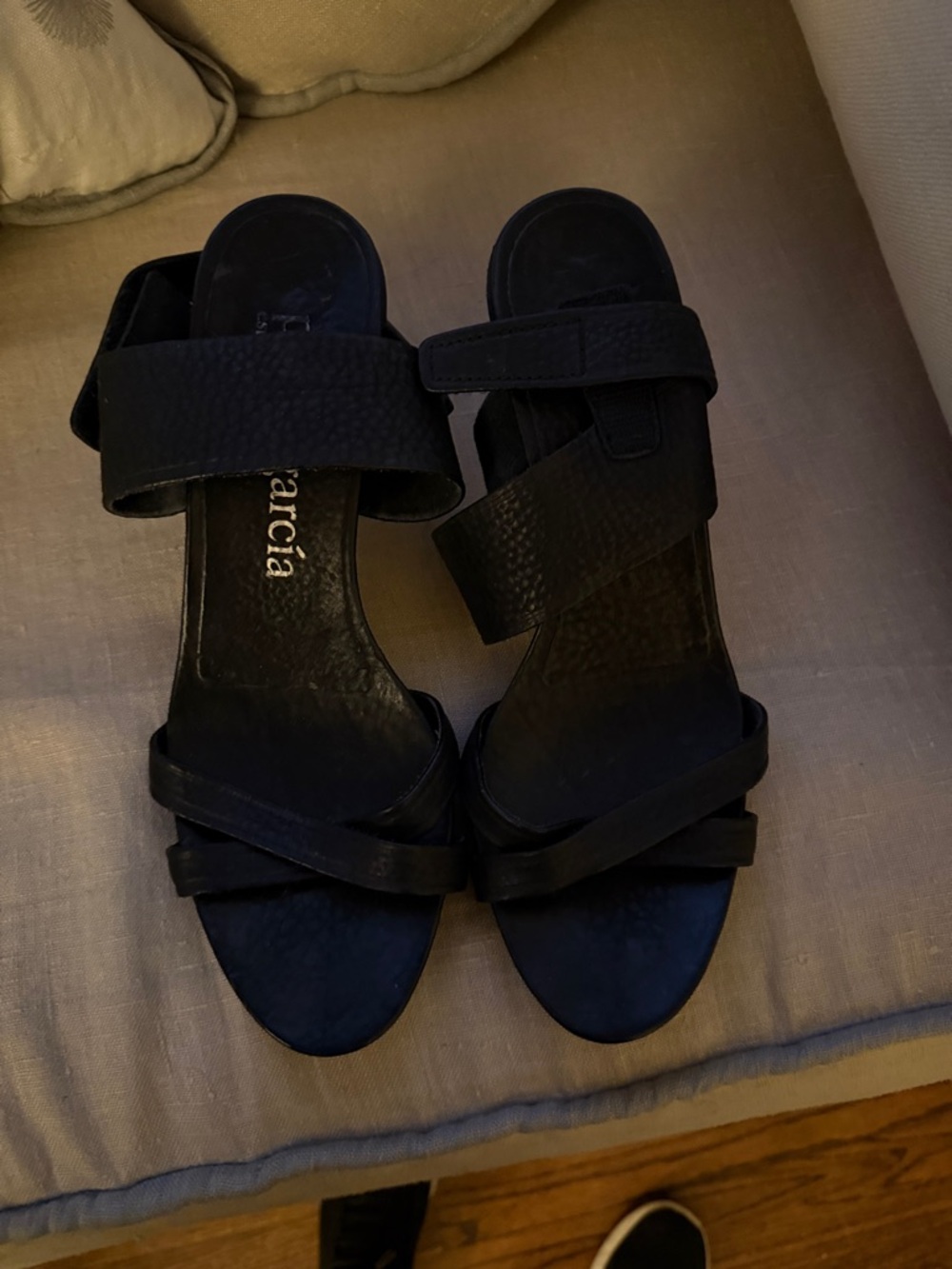 Pedro Garcia Black Strappy Leather Heeled Sandals